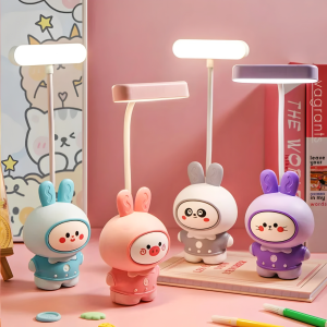 Cute Design Rechargeable Table Lamp Folding Dimmable Study Room Bedroom Bedside LED Table Lamp